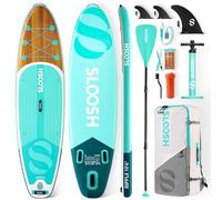SLOOSH Tabla de Paddle Surf Hinchable, 10'6" Stand-Up Paddle con Accesorios Premium, Cubierta de EVA Antideslizante, Bolsa de Transporte con Bomba, Ripple Sup para Jóvenes & Adulto, Brisa Aqua