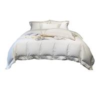 SLOPSS Australian Four-Piece Gradation Embroidery Wide-Sided Quilt Cover All Pure Cotton Bedding (Color Size : (White 2m)