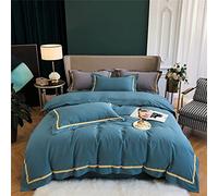 SLOPSS Autumn and Winter Cotton Brushed Four-Piece Style Pure Yarn-Dyed Quilt Cover with Thicker Bedding (Color E Size : (C 1.5m)