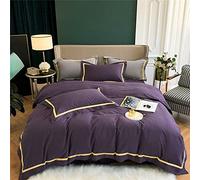 SLOPSS Autumn and Winter Cotton Brushed Four-Piece Style Pure Yarn-Dyed Quilt Cover with Thicker Bedding (Color Size : (E 1.8m)