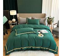 SLOPSS Autumn and Winter Cotton Brushed Four-Piece Style Pure Yarn-Dyed Quilt Cover with Thicker Bedding (Color E Size : (G 2m)