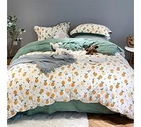 SLOPSS Autumn and Winter Cute Bear Milk Velvet Printing Four-Piece Warmth Cartoon Quilt Cover Thick Soft Bedding (Color Size : (D 1.5m)