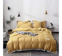 SLOPSS Duvet Set Double Quilt Cover Sets Cotton Soft Hypoallergenic Skin Friendly and Breathable (Color B Size : King) (A Queen)