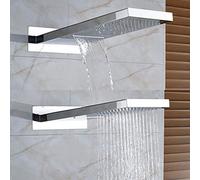 SLOPSS Juego de Grifo de Ducha de baño Set de Lluvia de 8 Pulgadas Conjunción de Ducha de bañera Grifo de grifa Mural Grifo con rociador Manual Interruptor de 3 Funciones