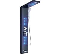 SLOPSS Juegos de Ducha para baño Black LED LED Duchada Cascada Rain Ducha de Ducha de Lluvia Juego de SPA Massaje Jet Bail Columna de Ducha Temperatura Torre de grifos 6002 Negro