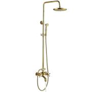 SLOPSS Juegos de Ducha para baño Dorado de Oro Grifo de Ducha lámpara latón de Ducha 8 "batidora de baño de Ducha Toque Dual manija Ducha batidora de Ducha de latón Grito de Mano Dorado d