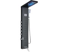 SLOPSS Juegos de Ducha para el baño Black LED LED Duchada Cascada Rain Ducha de Ducha de Lluvia Juego de SPA Massaje Jet Bail Columna de Ducha Temperatura Torre de grifos 8013x Negro