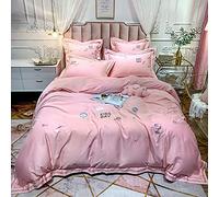 SLOPSS Luxury Sets Home Textile Adult Bedding Quilt Cover Set Anti Allergic Double Extra Large (Color Size : Queen) (E King)