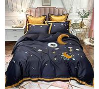 SLOPSS Luxury Sets Home Textile Adult Bedding Quilt Cover Set Anti Allergic Double Extra Large (Color E Size : (A Queen)