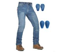 SLOPSS Mens Motorcycle Jeans, Motorbike Pants Biker Trousers, Sporty Motorcycle Trousers Breathable Wear-Resistant, with 4 Removable Armour