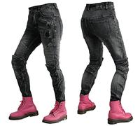 SLOPSS Pantalones de Motocicletas para Mujeres, Jeans Protectores de Damas Pantalones de Carreras de Motocross de conducción blindada con 4 Almohadillas de Cadera de Rodilla extraíbles
