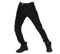 SLOPSS Pantalones de Motocicletas para Mujeres, Jeans Protectores de la Moto Damas Pantalones de Carreras de Motocross blindado con 4 Almohadillas de Cadera de Rodilla extraíbles