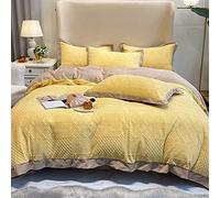 SLOPSS Pure Warm Milk Velvet Four-Piece Set Autumn and Winter Style Corner Quilt Cover Sheet Thickening Double Bed Supplies (Color B Size : (C 1.8m)