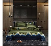 SLOPSS Quilt Egyptian Cotton Bedding Set Abstract Art Embroidery Duvet Cover Bedroom Decor (Color Size : King (A Queen 200X230cm 4Pcs)