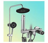 SLOPSS Shower, Shower Faucet Set with ABS Rainfall Shower Head, 3 Functions Handheld, Bidet Sprayer, 360° Rotate Tub Spout Shower Fixtures,Rome,30cm Round