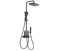SLOPSS Thermostat Shower, Thermostatic 38 °C Shower Mixer Set, Shower Kit with Rainfall Shower Head, Handheld Shower, Tub Faucet, Spray, Adjustable Height Anti Scald Rome Shower Set,B