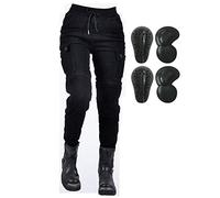 SLOPSS Womens Motorcycle Trousers,Ladies Stretch Kevlar Lined Protective Motorbike Jeans Armoured Riding Motocross Racing Pants with 4 Removable Armour