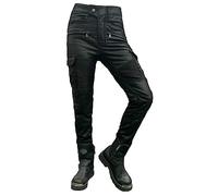 SLOPSS Womens Motorcycle Trousers,Summer Mesh Breathable Ladies Motorbike Protective Jeans Stretch Armoured Riding Motocross Racing Denim Pants with Removable Armour