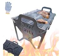 Slot Grill - Collapsible Bbq Grill For Easy Storage Steel, Slot Grills Bbq Collapsible, No Installation Needed For Camping, Tailgating, Rv, Outdoor Cooking