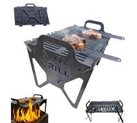 Slot Grill-Collapsible BBQ Grill for Easy Storage Steel,Tool Free Setup Outdoor Portable Charcoal Grills,Lightweight Compact Tabletop Barbecue Rack for Camping,Rv,And Outdoor Cooking