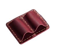 Slot Leather Pen Holder | Cowhide, Vintage Top Grain, 2.9in X 2.4in | Stainless Steel Pen Clip For Notebook, Planner, Journal | Executive Desk Accessory