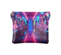 Slot Machines - Monedero pequeño de neón para mujer, bolsa de monedas pequeña, carteras de cambio para mujer, Máquinas tragaperras neón, 4.33x3.74In, Máquinas tragaperras neón