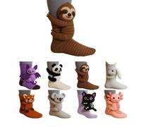(sloth)3D Cute Animals Socks Knitted Animal Pattern Floor Socks Unisex Funny Winter Christmas Gifts