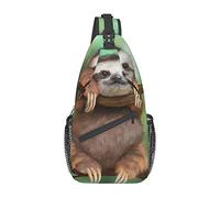 Sloth Beautiful Vintage Pink Flower Crossbody Bag, Sling Chest Cross Body Bag para Hombres y Mujeres, Utilizado para el Ocio y los Viajes