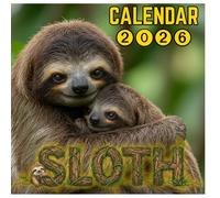 Sloth Calendar 2026: Twelve Months of Serene Jungle Companions 8.5 x 8.5" Monthly Relaxation Planner