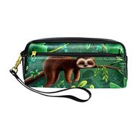 Sloth - Cartuchera Estuche para Lápices de Piel Sintética con Cremallera, Utiles Escolares y de Oficina para Niños y Niñas
