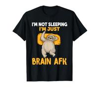 Sloth I'm Not Sleeping I'm Just Brain AFK Funny Sloths Camiseta gráfica económica