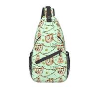 Sloth Leaves Cute Animal Sling Bag, Casual Crossbody Shoulder Bag Senderismo Mochila Crossbody Hombro Mochila Travel Chest Pack para Hombres Mujeres