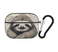 Sloth My Spirit - Funda protectora para AirPods Pro 2, a prueba de golpes, carcasa rígida para mujeres y hombres, compatible con Airpod Pro Case 2ª/1ª generación con llavero, color negro