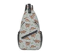 Sloth Tropical Leaves Sling Bag, Chest Bag Daypack, Crossbody Sling Mochila para Viajes, Deportes, Correr, Senderismo