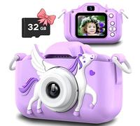 Slothcloud Cámara selfie para niños,Regalos de cumpleaños para niños de 6 a 12 años,Cámaras de vídeo digital HD para niños pequeños,Juguete para adolescentes de 6 7 8 9 11 años con tarjeta SD de 32 GB