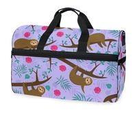 Sloths in The Jungle - Bolsa de viaje para hombres, mujeres, niños, niñas, adolescentes, bolsa de gimnasio deportiva de gran tamaño con compartimento para zapatos, bolsa de entrenamiento para yoga,
