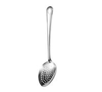 Slotted Spoon - Stainless Steel Skimmer, Nonstick Spatula Tool, Ergonomic Long Handle, Heat Resistant Metal, Fine Filtration Apertures, Liquid Separation Item, Perfect for Meal Prep