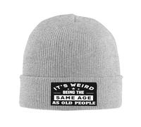 Slouchy Beanie Gorro de Punto, Es Raro Tener la Misma Edad Que la Gente Mayor., Antiviento Beanie Sombrero Tejido, Gorros de Punto para Ciclismo, Mujer, Running