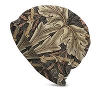 Slouchy Beanie Hat Skull Cap Flora and Foliage Baggy Warm Mujeres Long Hip-Hop Stretch Black