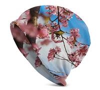 Slouchy Beanie Hat Skull Cap Tokyo Japan Park Cherry Blossom Pink Flower Bird Baggy Warm Mujeres Long Hip-Hop Stretch