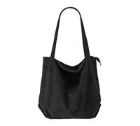 Slouchy Tote Purses Ladies Casual Large Capacity Shopping Handbag Simple Retro Fashion Shoulder Bag(Black)
