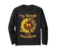 Sloughi Dog is My Sunshine Sunflower Dog Paw Puppy Lover Manga Larga