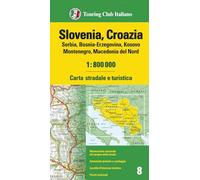 Slovenia, Croazia, Serbia, Bosnia 1:800 000 (Carte d'Europa 1:800.000)