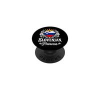 Slovenian Princess Slovenia Flag Proud Slovenian Girl PopSockets PopGrip Adhesivo