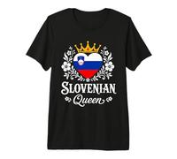 Slovenian Queen Slovenia Flag Proud Slovenian Woman Camiseta Premium