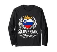 Slovenian Queen Slovenia Flag Proud Slovenian Woman Manga Larga