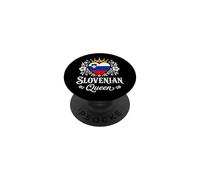 Slovenian Queen Slovenia Flag Proud Slovenian Woman PopSockets PopGrip Adhesivo