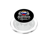 Slovenian Queen Slovenia Flag Proud Slovenian Woman PopSockets PopGrip para MagSafe