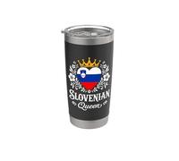Slovenian Queen Slovenia Flag Proud Slovenian Woman Vaso térmico de acero inoxidable de doble pared
