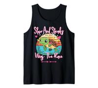 Slow and Steady GANA la Carrera Lindo Entorno de Tortuga Marina Camiseta sin Mangas